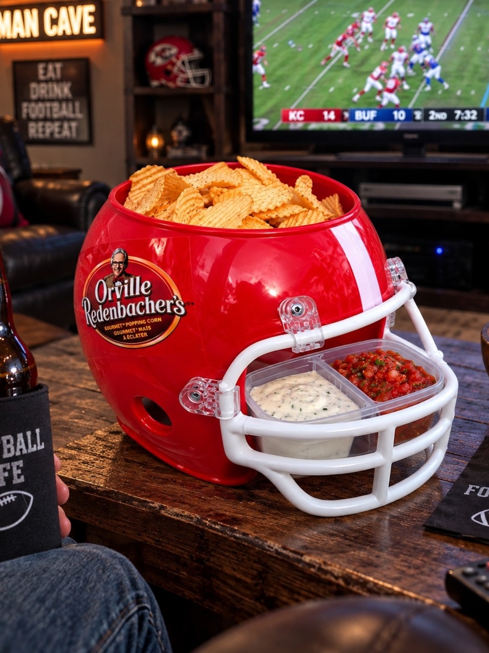 Rare Orville Redenbacher Football Helmet Snack Bowl with Removable Dipper Sealed